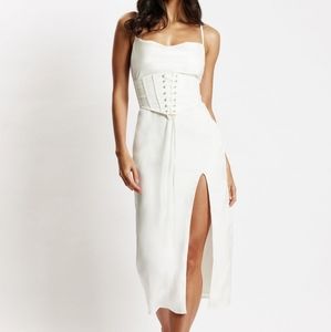Meshki Lucy cowl midi dress with corset